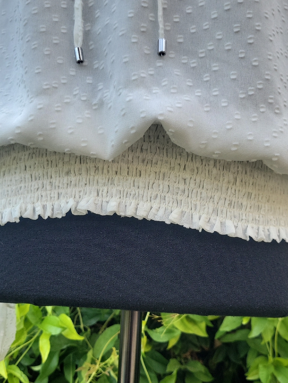 White House Black Market Ivory White Boho Blouse with Floral Embroidery S - Picture 4 of 16